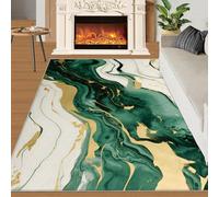 YXQAIED Rug - Marble Home Decor & Gifts, 140x200cm Area Rug, Green Marble Rugs for Living Room, White and Green Washable Rugs for Bedroom, Indoor Carpet, Soft & Non slip
