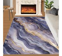 YXQAIED Rug - Marble Home Decor & Gifts, 140x200cm Area Rug, Purple Marble Rugs for Living Room, Nordic Purple Textured Washable Rugs for Bedroom, Indoor Carpet, Soft & Non slip