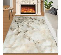 YXQAIED Rug - Marble Home Decor & Gifts, 160x230cm Area Rug, Marble Floral Rugs for Living Room, Nordic Flower Washable Rugs for Bedroom, Indoor Carpet, Soft & Non slip