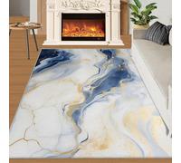 YXQAIED Rug - Marble Home Decor & Gifts, 180x270cm Area Rug, Blue and White Marble Rugs for Living Room, Nordic Modern Washable Rugs for Bedroom, Indoor Carpet, Soft & Non slip