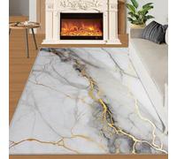 YXQAIED Rug - Marble Home Decor & Gifts, 60x90cm Area Rug, Gray Marble Rugs for Living Room, Nordic Gold Grey Washable Rugs for Bedroom, Indoor Carpet, Soft & Non slip