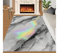 YXQAIED Rug - Marble Home Decor & Gifts, 60x90cm Area Rug, Gray Marble Rugs for Living Room, Shimmering Gray Washable Rugs for Bedroom, Indoor Carpet, Soft & Non slip