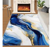 YXQAIED Rug - Marble Home Decor & Gifts, 90x120cm Area Rug, Blue White Marble Rugs for Living Room, Abstract Textured Washable Rugs for Bedroom, Indoor Carpet, Soft & Non slip