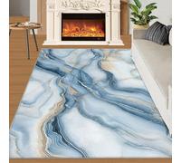 YXQAIED Rug - Marble Home Decor & Gifts, 90x150cm Area Rug, Blue Marble Rugs for Living Room, Nordic Blue Washable Rugs for Bedroom, Indoor Carpet, Soft & Non slip