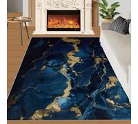 YXQAIED Rug - Marble Home Decor & Gifts, 90x150cm Area Rug, Blue Marble Rugs for Living Room, Nordic Navy Washable Rugs for Bedroom, Indoor Carpet, Soft & Non slip