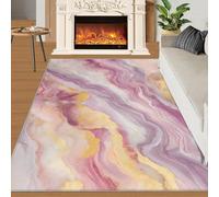 YXQAIED Rug - Marble Home Decor & Gifts, 90x150cm Area Rug, Nordic Marble Rugs for Living Room, Fluid Purple Washable Rugs for Bedroom, Indoor Carpet, Soft & Non slip