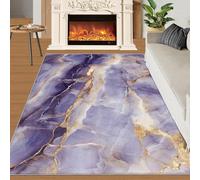 YXQAIED Rug - Marble Home Decor & Gifts, 90x150cm Area Rug, Purple Marble Rugs for Living Room, Nordic Purple Washable Rugs for Bedroom, Indoor Carpet, Soft & Non slip