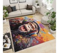 YXQAIED Rugs for Living Room 160x230 Area Rugs, Gorillas Kids Rugs, Headphones Music Area Rugs for Boys Girls Room Decor, Monkey Animal Non Slip Washable Rugs for Bedroom Hallway Floor
