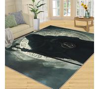 YXQAIED Scythe Skull Indoor Carpet, 60x90cm, Grim Reaper Area Rugs, Halloween Printed Carpet, Cozy Low Pile Shed Resistant Washable Rugs for Sofa Living Room