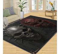 YXQAIED Skull Kitchen Runner - 80 x 150 cm Gothic Skull Door Runner, Horror Bedroom Rugs Non Slip for Hall Entrance Hallway Corridor