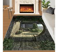 YXQAIED Stone Alley Area Rug 180x200 cm, Stone Street Printed Carpet, Modern Anti-Slip Rugs, European Town Carpet, Washable Play Soft Mats, for Nursery Room Playroom Bedroom Decor