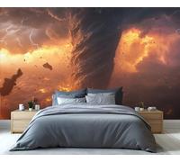 YXQAIED Tornado Wallpaper, Natural Disasters Wallpaper for Bedroom Severe Weather Textured Living Room Wallpapers, Natural Landscapes 3D Photo Murals for Kitchen Decor, 366x254cm (Not Peel and Stick)