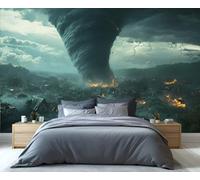 YXQAIED Tornado Wallpaper, Natural Disasters Wallpaper for Bedroom Severe Weather Textured Living Room Wallpapers, Natural Landscapes 3D Photo Murals for Kitchen Decor, 366x254cm (Not Peel and Stick)