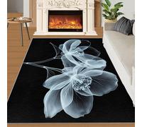 YXQAIED Transparent Dahlias Rug & Home Decor - Washable Rug 60x90cm, Floral Rugs for Entryway Bedroom - Non Slip Soft Indoor Door Mat - Boho Flowers Area Rug & Girls Room Decor