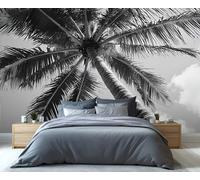YXQAIED Tropical Wallpaper, Coconut Trees Wallpaper for Living Room, Grey Bedroom Wall Paper, Not Self Adhesive Hawaii 3D Large Mural & Home Decor Poster, 366x254cm