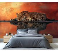 YXQAIED Wallpaper - Cheetah Print Home Decor & Mural, Leopard Bedroom Wallpaper, Animals Mural Wallpapers for Living Room, Not Self-Adhesive Large Wall Murals