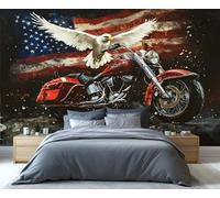 YXQAIED Wallpaper - Eagle Home Decor & Mural, Eagle Animal Bedroom Wallpaper, Motorcycle Mural Wallpapers for Living Room, Not Self-Adhesive Large Wall Murals