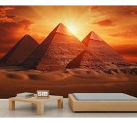 YXQAIED Wallpaper Egyptian Pyramids 366x254 cm, Ancient Wallpaper for Living Room, Desert Landscape Home Decor & Mural, Non-Self-Adhesive Bedroom Wall Paper