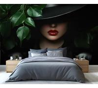 YXQAIED Wallpaper - Fashion Woman Photo Wallpaper for Bedroom, Beautiful Woman Home Decor & Large Mural, African American Living Room Wallpapers, Not Self-Adhesive - Wall Decor
