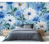 YXQAIED Wallpaper - Floral Home Decor & Mural, Daisy Bedroom Wallpaper, Nordic Flower Wallpapers for Living Room, Not Self-Adhesive Large Wall Murals