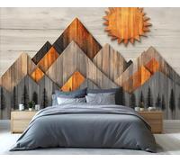 YXQAIED Wallpaper - Medieval Home Decor & Mural, Boho Sun Bedroom Wallpaper, Nature Mountain Mural Wallpapers for Living Room, Not Self-Adhesive Large Wall Murals