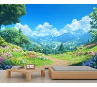 YXQAIED Wallpaper Natural Landscape 300x210 cm, Mountain Mural Wallpaper, Rural Forest Wallpapers for Living Room Bedroom, Large Murals & Home Decor