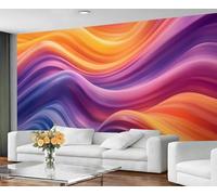 YXQAIED Wallpaper Photo Abstract 390x260cm, Wavy Geometry Wallpaper Wall Mural Colorful Stripes Bedroom Living Room Decor Poster TV Background Mural (Not Peel and Stick)