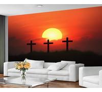 YXQAIED Wallpaper Sunset 150x105 cm, Landscape Wallpaper for Living Room, Faith Home Decor & Mural, Non-Self-Adhesive Bedroom Wall Paper