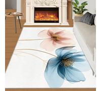 YXQAIED Watercolor Flowers Rug & Home Decor - Washable Rug 60x90cm, Floral Rugs for Entryway Bedroom - Non Slip Soft Indoor Door Mat - Transparent Flowers Area Rug & Girls Room Decor