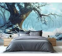 YXQAIED Winter Wallpaper, Landscape Bedroom Wallpaper, Forest Wall Paper for Living Room, Not Self Adhesive Dead Trees Photo 3D Wall Murals & Room Decor, 350x256cm