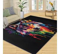 YXQAIED Wolf Rug for Kids Room, Wolf Rug 60x110cm, Wild Animals Bedroom Rugs Washable & Non Slip Carpet for Office Corridor Home Decor