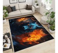 YXQAIED Wolf Rug, Wolves Family Pattern Print Rug 60x180cm, Mysterious Wolves Bedroom Rug, Cool Wolf Rugs for Living Room Home Decor