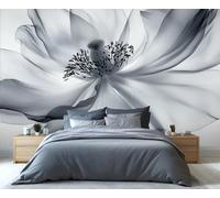 YXQAIED X-Ray Flower Wallpaper, Black Floral Wallpaper for Living Room, Abstract Flower Bedroom Wallpapers, Photo 3D Wall Murals for Adults Room Decor (Not Peel and Stick)