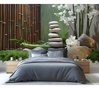 YXQAIED Zen Wallpaper, Japanese Spa Bedroom Wall Paper, Not Self Adhesive Yoga Meditation Wallpaper for Living Room, Zen Stone 3D Large Mural & Home Decor Poster, 200x140cm