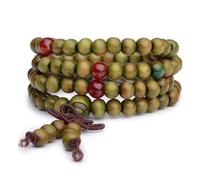 YXRRVING 108 Prayer Wooden Beads Bracelet,6MM Meditation Buddha Tibetan Bracelet,Buddhist Rosary Yoga Stretch Elastic Bracelet,Natural Ebony Sandalwood Prayer Beads Wrist Necklace Chain for Men Women