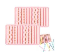 YXRRVING 12 Cavity Chocolate Molds Strip Silicone Molds Small Size Non-stick Pretzel Cup Crayon Chocolate Gummy Stick For Cheese Mold