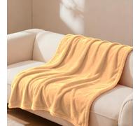 YXRS Fleece Blanket Sofa 85 x 160 cm Polyester Sofa Throw Blanket Soft Cosy Fluffy for Bed and Couch Double/Twin Size, Camel
