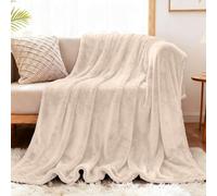 YXRS Fleece Blanket Sofa Throw 180 x 260 cm Throw All Season Use Blankets for Bed Soft Cosy Fluffy for Bed Settees Armchairs, off white