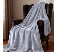 YXRS Large Fleece Throw Blanket 60 x 160 cm Throw All Season Use Fleece Blanket for Sofa Super Soft Warm Cosy for Sofa Couch Single Size, Light Grey