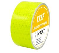 YXSF Yellow Fluorescent Reflective Tape,5 CM×10 M Reflector Tape Strips,High Visibility Outdoor Waterproof Self-Adhesive Reflective Tape for vehicles Bikes Cars Ships Motorcycles…