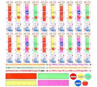 YXSJAS 20 Sets Back to School Supplies Gifts First Day of School Stationery Set Including Pencils Eraser Ruler Sharpeners,Boxes with Clear Window for Classroom Rewards Prizes Bulk