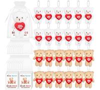 YXSJAS 24 Pcs Jesus Love You Tiny Plush Bear 4.72 Inches Mini Soft Bear Plush Toy Soft Christian Dolls Stuffed Animal Toys with Cards Organza Bags for Church Sunday School Religious Gift, 2 Colors