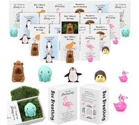 YXSJAS 30 Sets Positive Emotional Support Desk Pets Cute Mini Resin Animals Ornaments with Imitation Moss Cheer Up Card Boxes Employee Appreciation Gifts End of Year Student Teacher Graduation Gifts