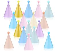 YXSJAS 32Pcs Mini Pastel Birthday Party Hats for Kids Ma-caron Colors Cone Kids Hats Pastel Rainbow Themed Paper Hats Rainbow Party Hats for Birthday, Baby Shower, Anniversary, Housewarming Party