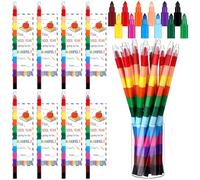 YXSJAS 36 Sets Stacking Crayons For Kids Swop Point Crayon Stackable Colouring Pencils Rainbow Pen Colouring Pencil Back to School Stationery Supplies Rainbow Pens For First Day School Party Gift