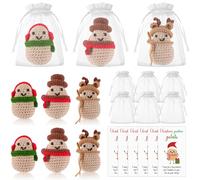 YXSJAS 6 Sets Easter Inspirational Potato Gift Positive Potato Doll Knitted Wool Potato Dolls with Motivational Pun Card Bag for Employee Appreciation Cheer Up Emotional Support Pocket Hug Gift