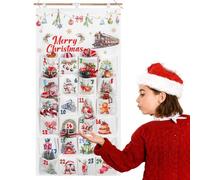 YXSJAS Fabric Christmas Advent Calendar with Pockets 24 Days Christmas Countdown Advent Calendar Reusable Fill your Ow Wall Hanging Storage Bag for Home Xmas Holiday Decorations Santa S mall Gift