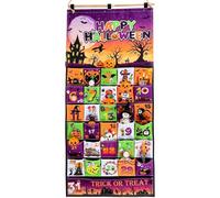 YXSJAS Fabric Halloween Advent Calendar 2026 Countdown to Halloween Advent Calendar 31 Days Mystery Happy Halloween Countdown Calendar with 30 Pockets Reusable for Home Wall Decor Party Supplies