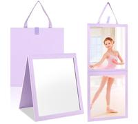 YXSJAS Foldable Backstage Hanging Mirror Acrylic Material 24x11Inches Foldable Mirror Folding Hanging Mirr-or Travel Fold-able Backstage Mirr-or for Dance Bag A Purple Colored Folding Mir-ror