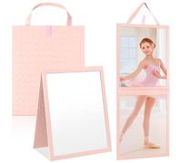 YXSJAS Large Foldable Backstage Hanging Mirror Acrylic Material 34 x 13 Inches Foldable Mirror Folding Hanging Mirr-or Travel Fold-able Backstage Mirr-or for Dance Bag A Pink Colored Folding Mir-ror